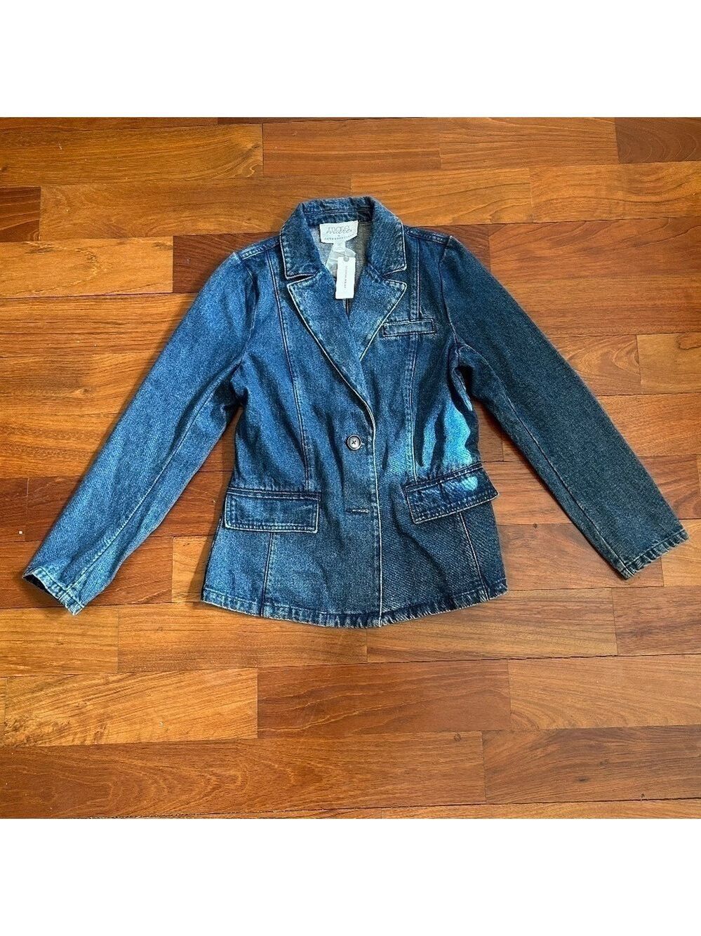 Anthropologie x Mare Mare Womens Jean Jacket NWT Blue Sz XS Button Closure